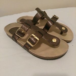 Madden Girl Birk Bronze Paris sandals Sz 10
